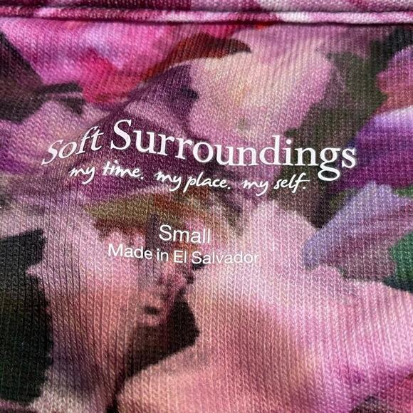 SOFT SURROUNDINGS Sz S Elysian Garden Sublimation Top Floral 3/4 Slv Tunic - Picture 7 of 7